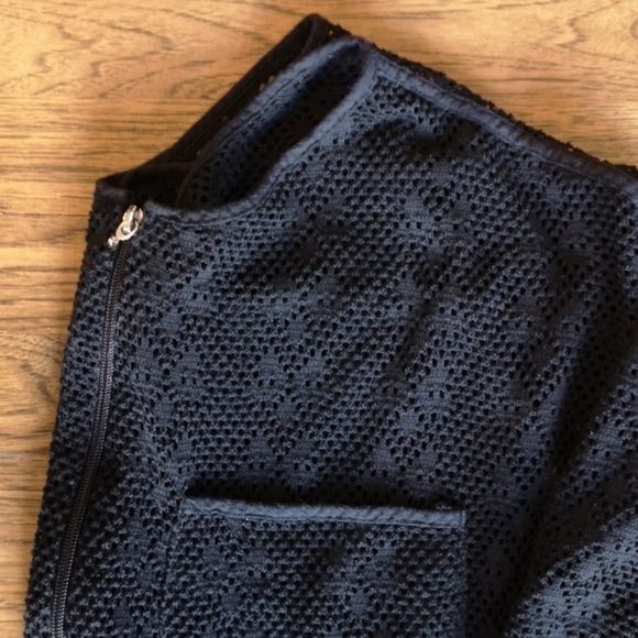 Le cove swimsuit cover black lace zip up 3x plus - Picture 3 of 7